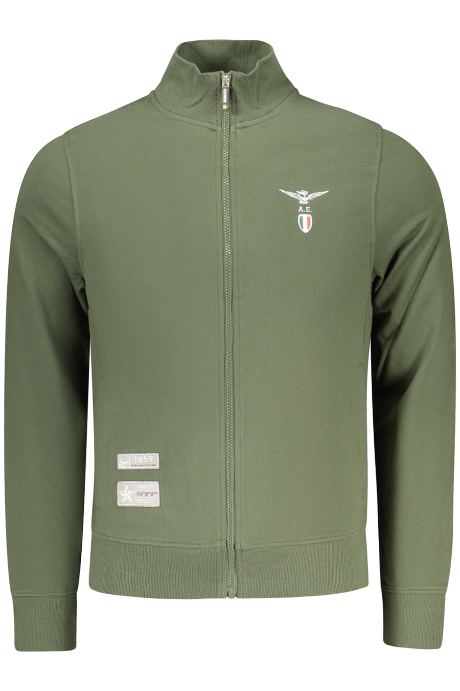 Accademia Militare Military Academy Men's Green Zip-Up Sweatshirt