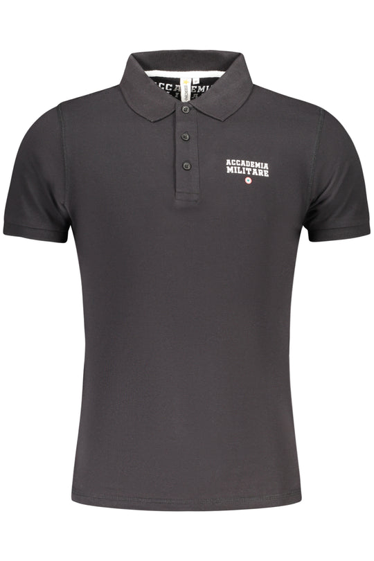 Accademia Militare Military Academy Black Men's Short Sleeve Polo