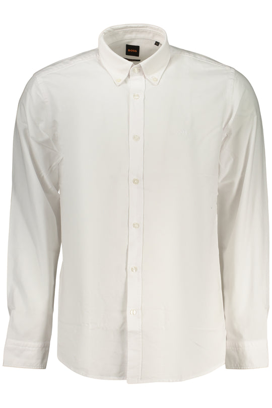 BOSS Men's Long-Sleeved White Shirt