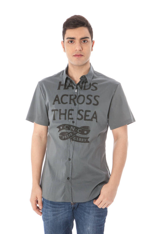 Costume National Short Sleeve Shirt for Man Gray