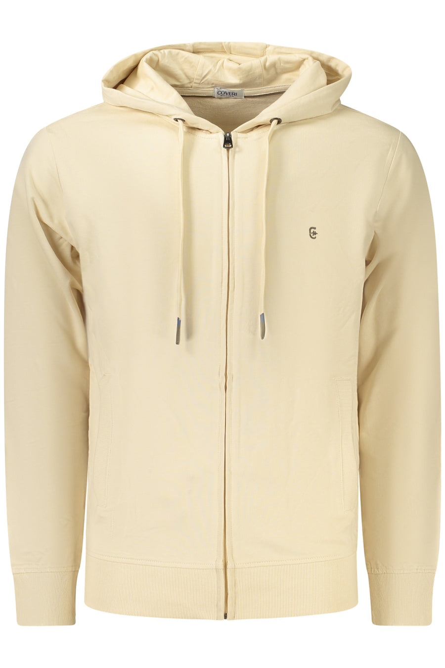 Coveri Moving Men's Beige Zip-Up Sweatshirt