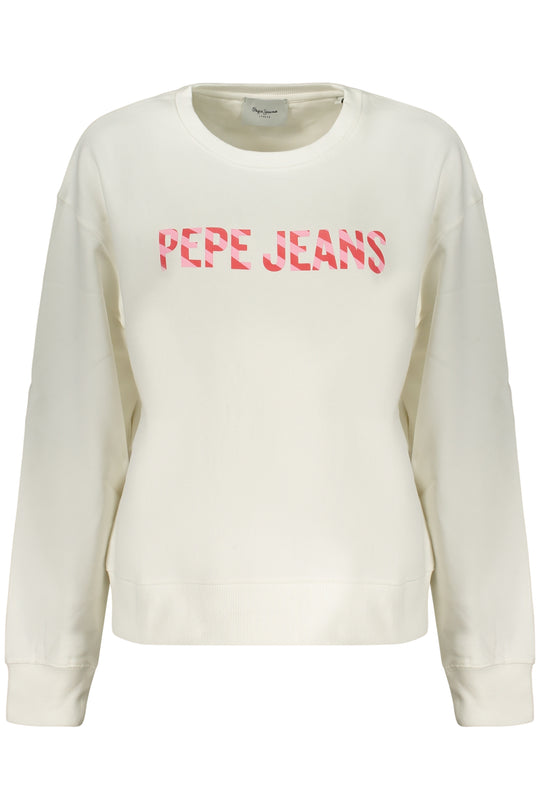 Pepe Jeans Women's White Zip-Up Sweatshirt